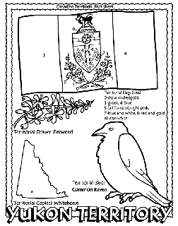 Canadian Territory - Yukon Territory coloring page