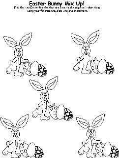 Easter Bunny Mix - up coloring page