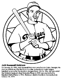 Jackie Robinson - Baseball Player coloring page