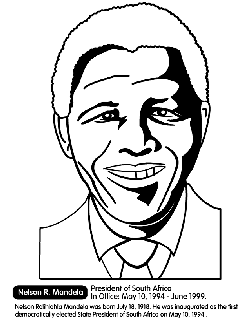 South Africa President - Nelson Mandela coloring page