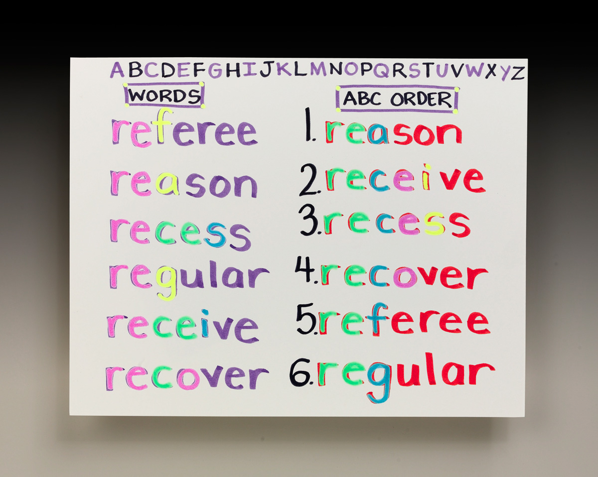 word spelled in alphabetical order